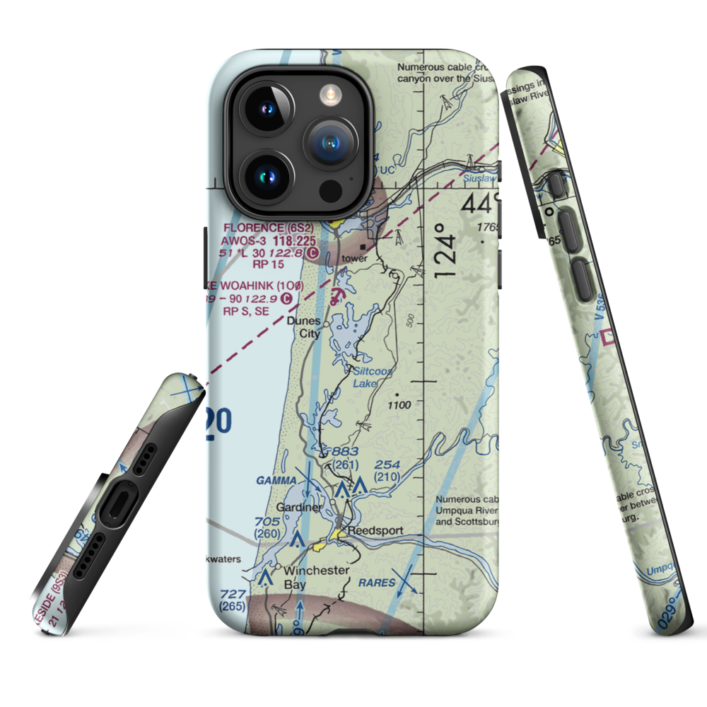 Siltcoos Lake Seaplane Base (5J2) VFR Sectional  Tough iPhone Case iPhone 15 Pro Max model shown