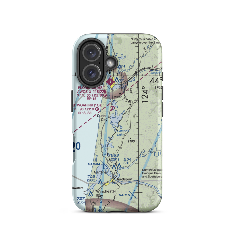 Siltcoos Lake Seaplane Base (5J2) VFR Sectional  Tough iPhone Case iPhone 16 model shown