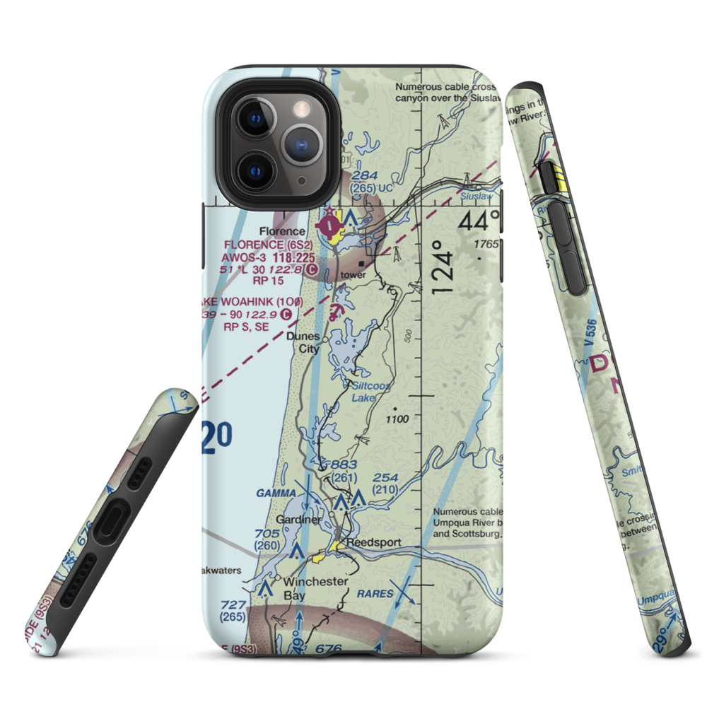 Siltcoos Lake Seaplane Base (5J2) VFR Sectional  Tough iPhone Case iPhone 11 Pro Max model shown