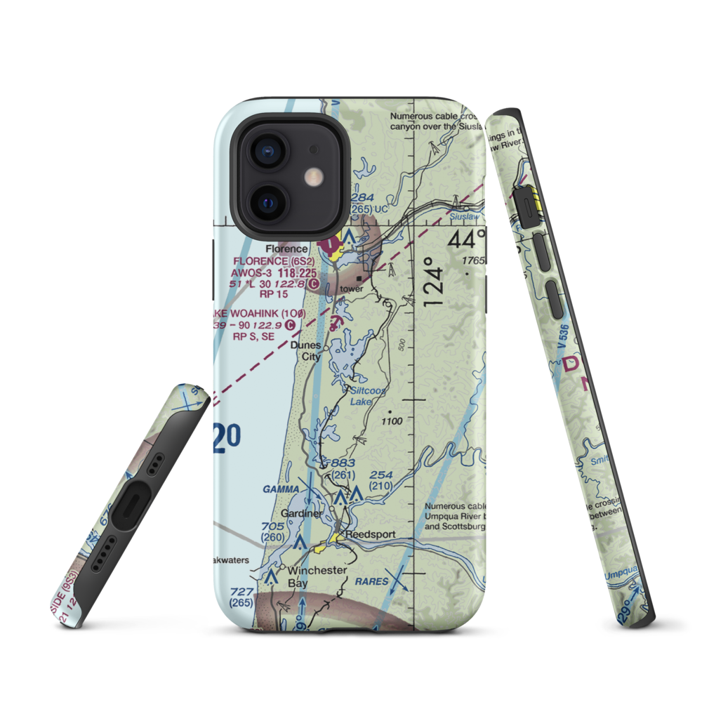 Siltcoos Lake Seaplane Base (5J2) VFR Sectional  Tough iPhone Case iPhone 12 model shown