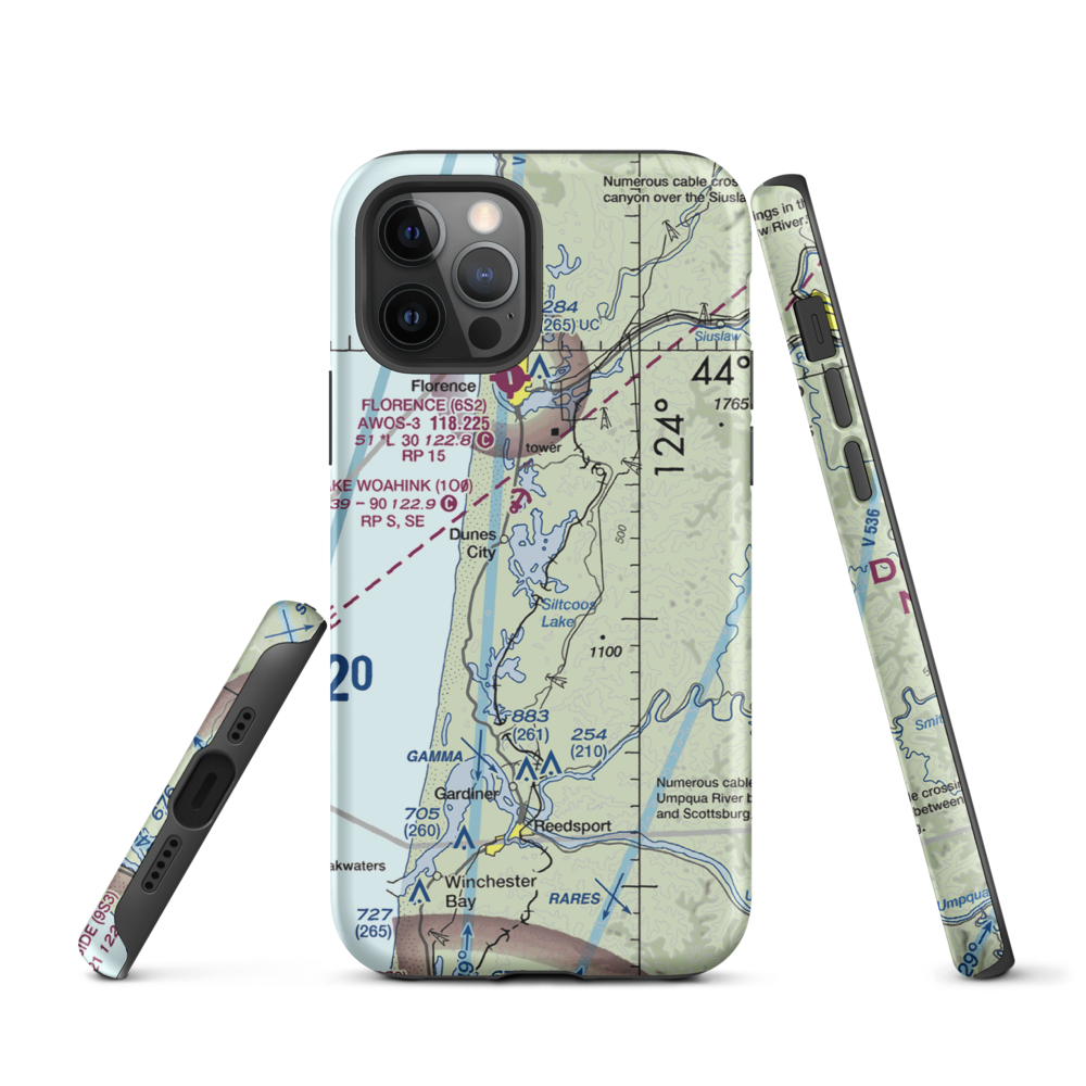 Siltcoos Lake Seaplane Base (5J2) VFR Sectional  Tough iPhone Case iPhone 12 Pro model shown