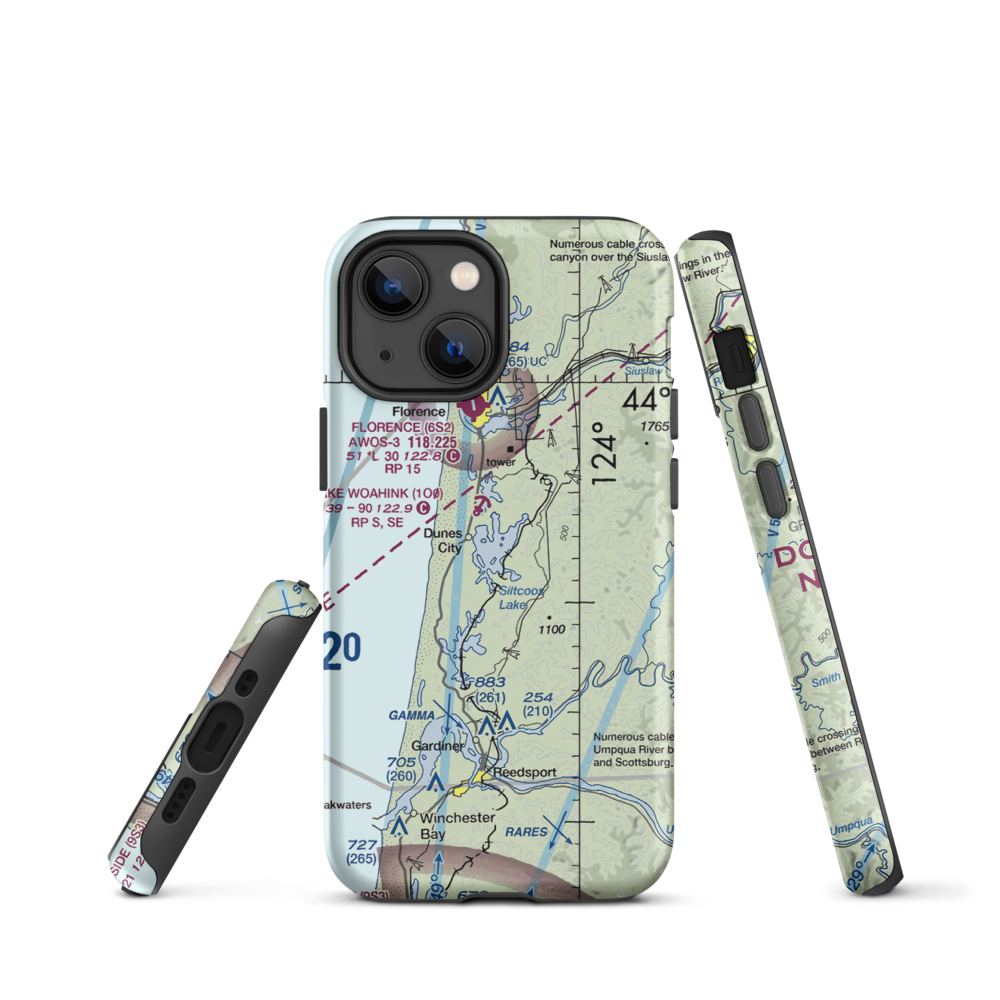 Siltcoos Lake Seaplane Base (5J2) VFR Sectional  Tough iPhone Case iPhone 13 mini model shown