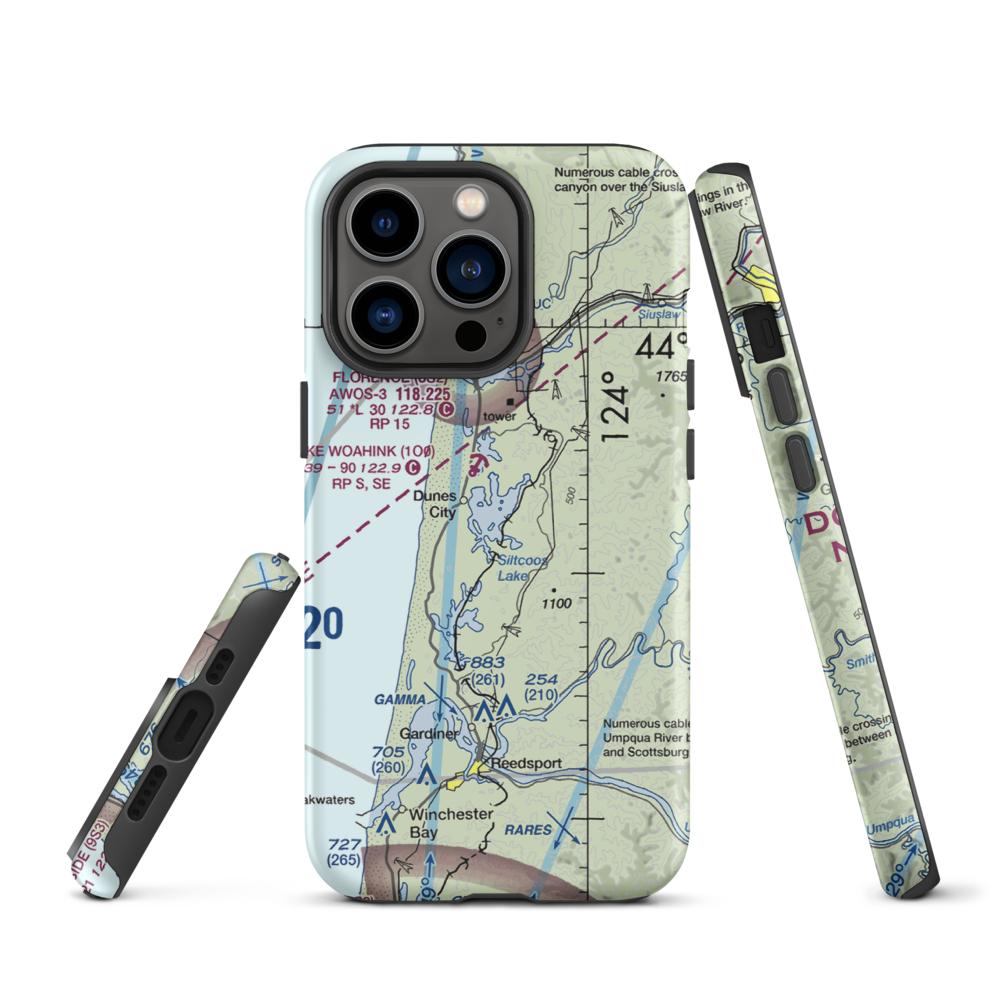Siltcoos Lake Seaplane Base (5J2) VFR Sectional  Tough iPhone Case iPhone 13 Pro model shown