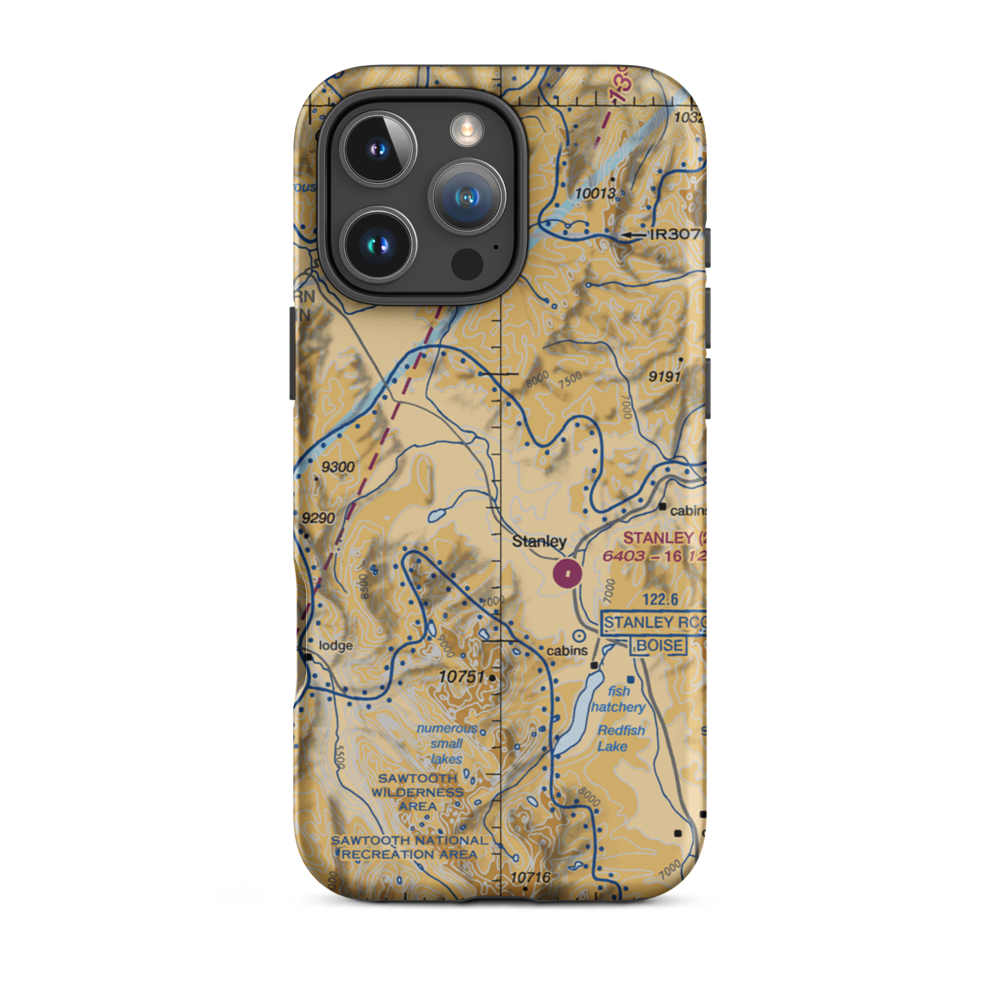 Silva Ranch Airport (13ID) VFR Sectional  Tough iPhone Case iPhone 16 Pro Max model shown
