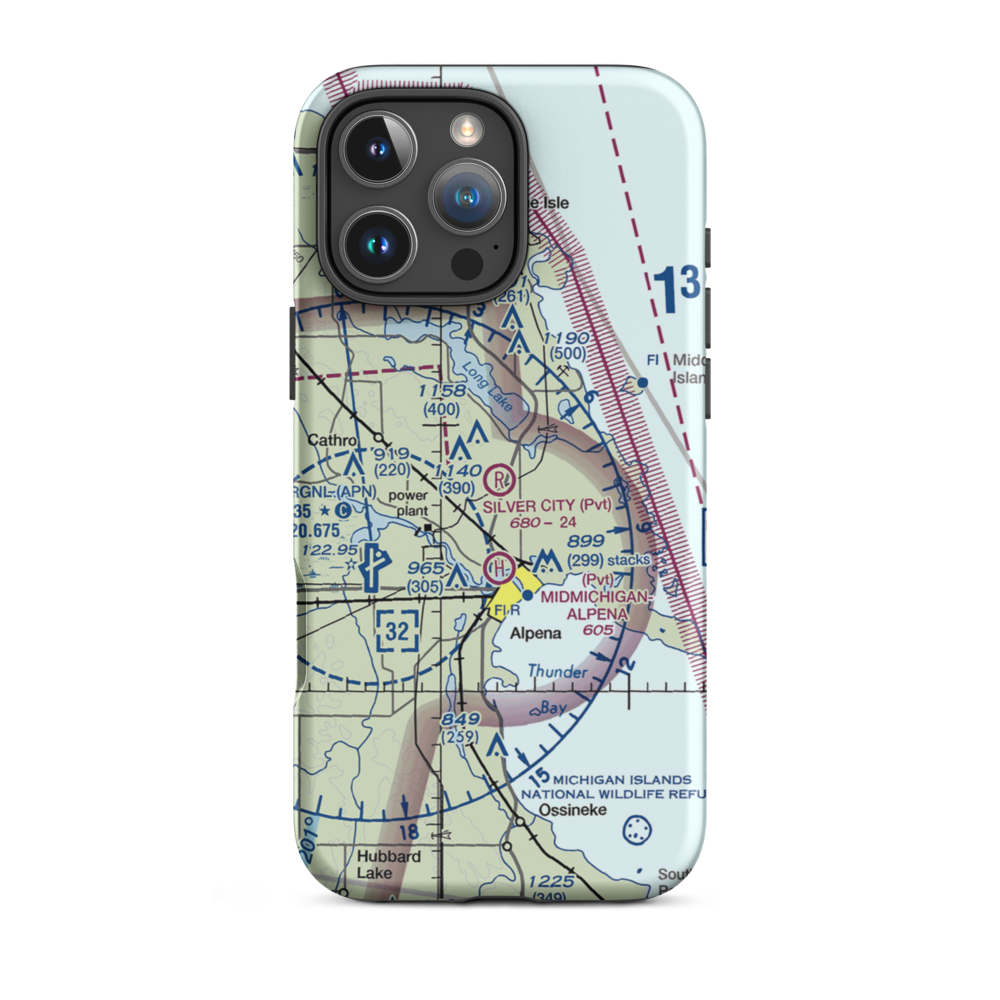 Silver City Airpark (53M) VFR Sectional  Tough iPhone Case iPhone 16 Pro Max model shown