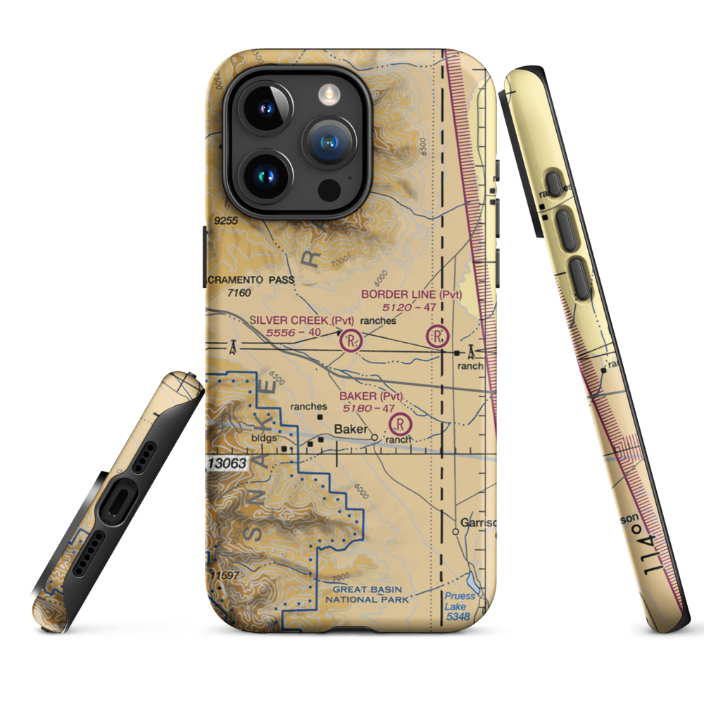Silver Creek Airport (06NV) VFR Sectional  Tough iPhone Case iPhone 15 Pro Max model shown