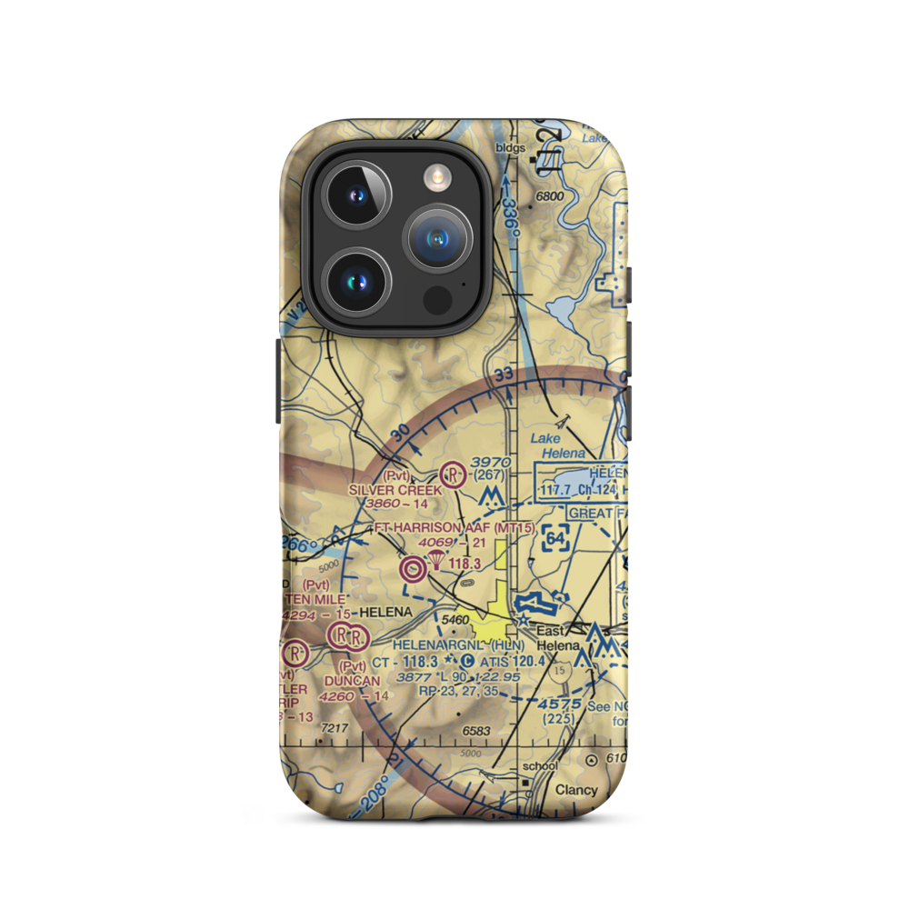 Silver Creek Airport (40MT) VFR Sectional  Tough iPhone Case iPhone 16 Pro model shown