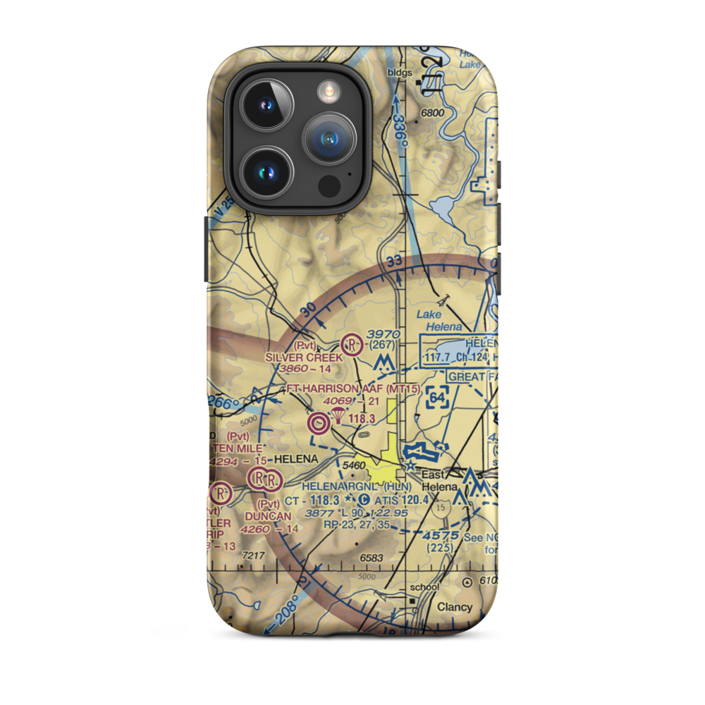 Silver Creek Airport (40MT) VFR Sectional  Tough iPhone Case iPhone 16 Pro Max model shown