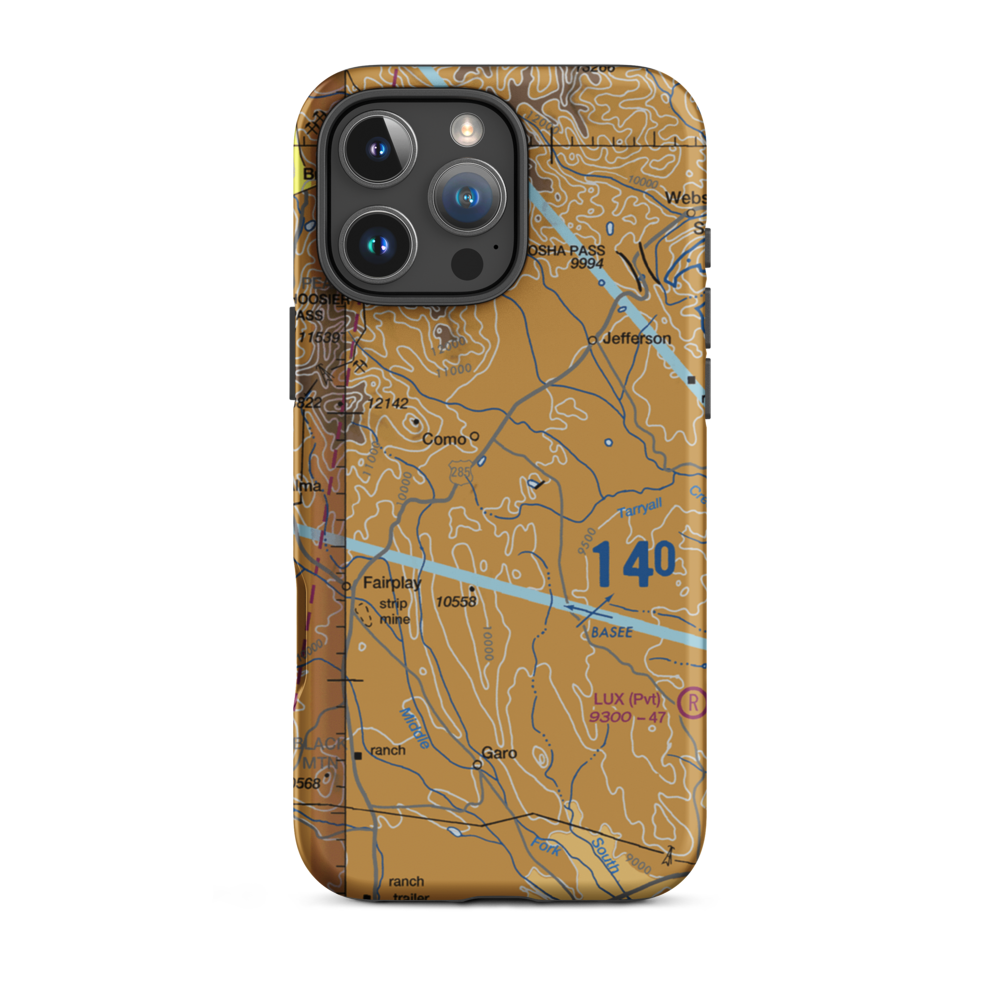 Silver Heels Airport (US-0075) VFR Sectional  Tough iPhone Case iPhone 16 Pro Max model shown
