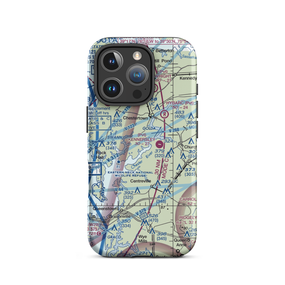Silver Hill Airport (MD59) VFR Sectional  Tough iPhone Case iPhone 16 Pro model shown