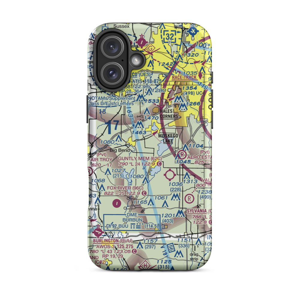 Simandl Field/Private Airport (0WI6) VFR Sectional  Tough iPhone Case iPhone 16 Plus model shown