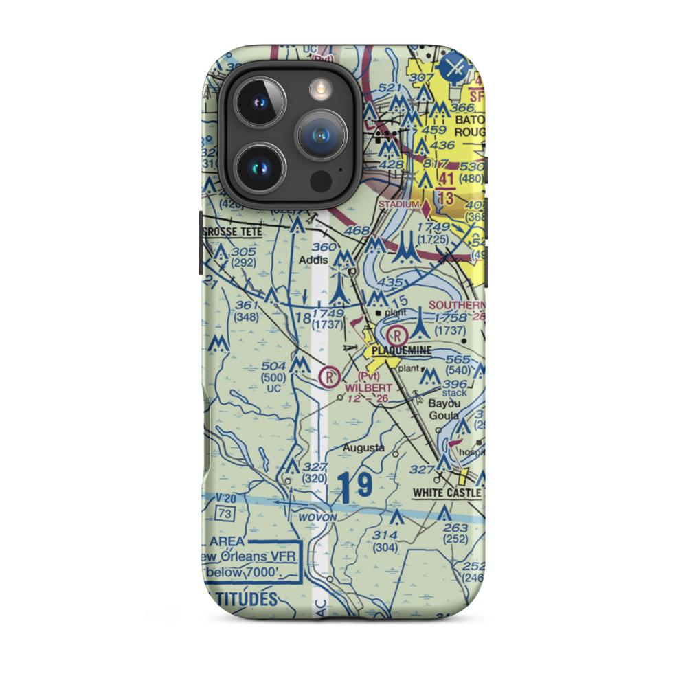 Simpson Airport (LS49) VFR Sectional  Tough iPhone Case iPhone 16 Pro Max model shown