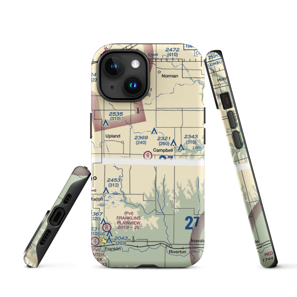 Sindt Airport (15NE) VFR Sectional  Tough iPhone Case iPhone 15 model shown