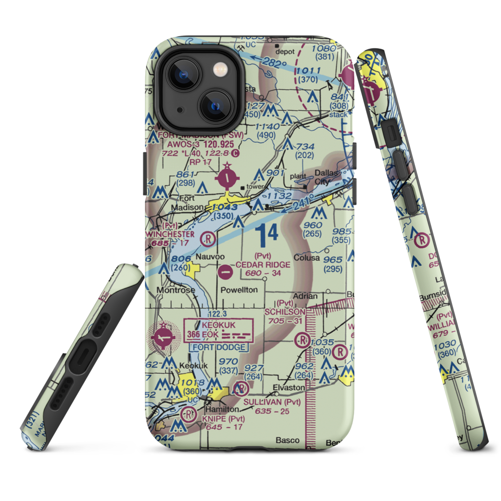 Sinele's Sunset Strip (69IS) VFR Sectional  Tough iPhone Case iPhone 14 Plus model shown