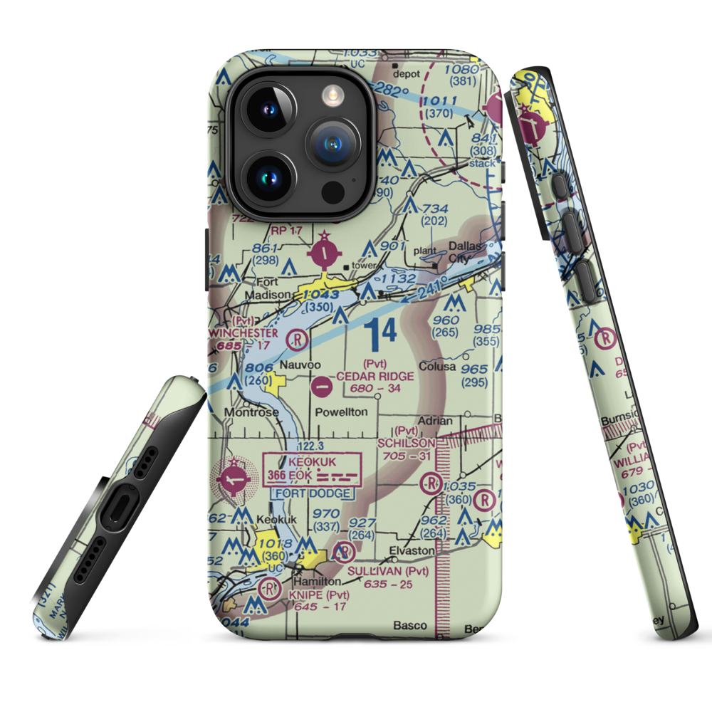 Sinele's Sunset Strip (69IS) VFR Sectional  Tough iPhone Case iPhone 15 Pro Max model shown