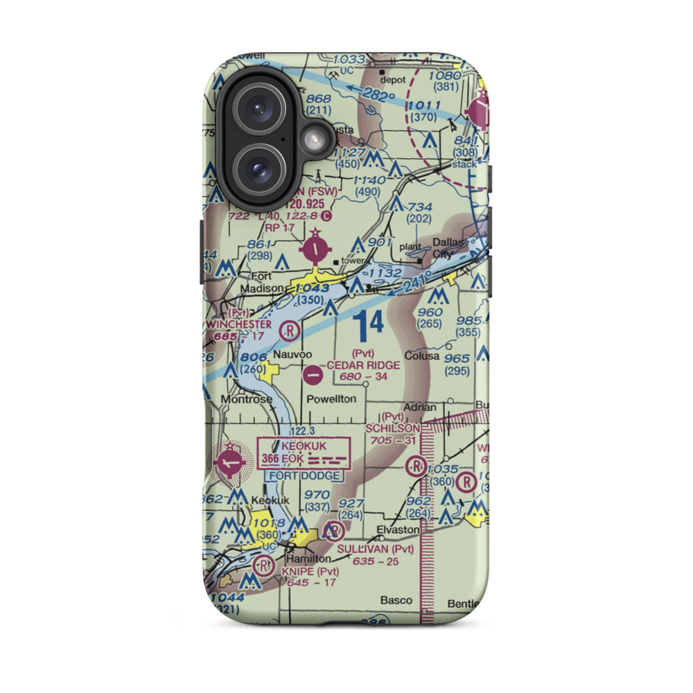 Sinele's Sunset Strip (69IS) VFR Sectional  Tough iPhone Case iPhone 16 Plus model shown