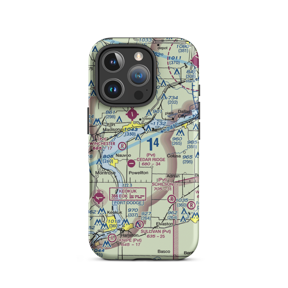 Sinele's Sunset Strip (69IS) VFR Sectional  Tough iPhone Case iPhone 16 Pro model shown