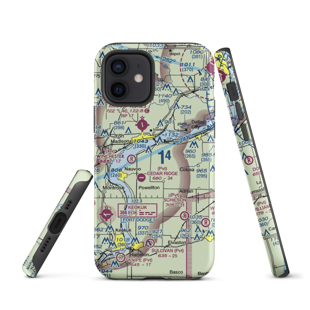 Sinele's Sunset Strip (69IS) VFR Sectional  Tough iPhone Case iPhone 12 model shown