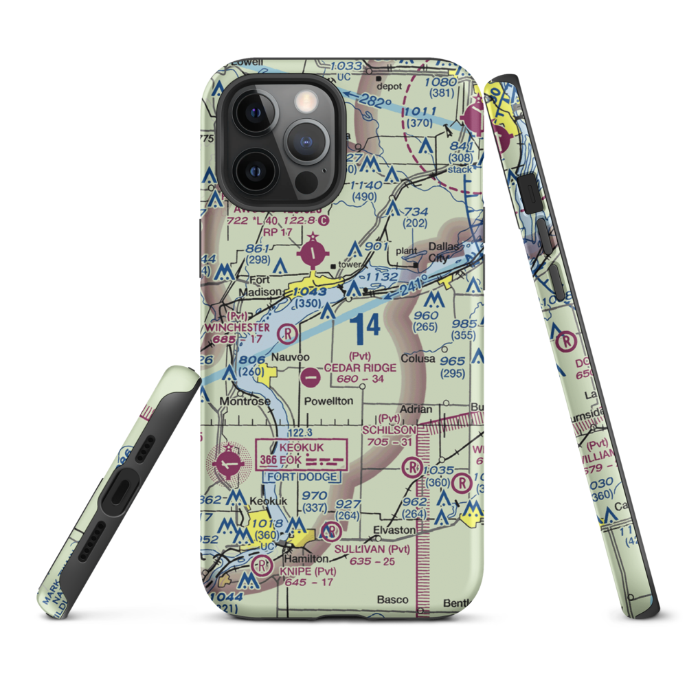 Sinele's Sunset Strip (69IS) VFR Sectional  Tough iPhone Case iPhone 12 Pro Max model shown