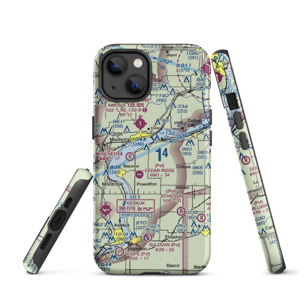 Sinele's Sunset Strip (69IS) VFR Sectional  Tough iPhone Case iPhone 13 model shown
