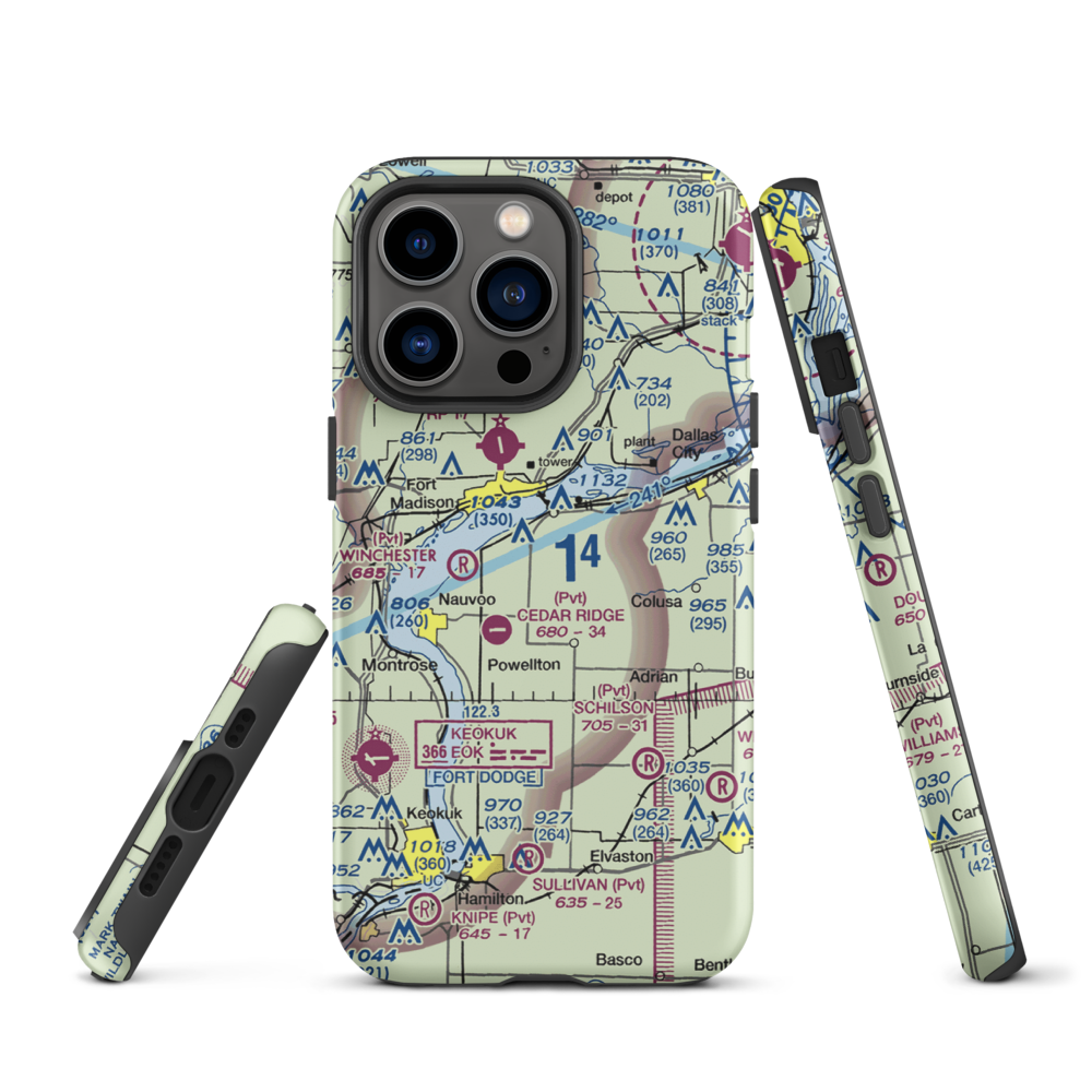 Sinele's Sunset Strip (69IS) VFR Sectional  Tough iPhone Case iPhone 13 Pro model shown