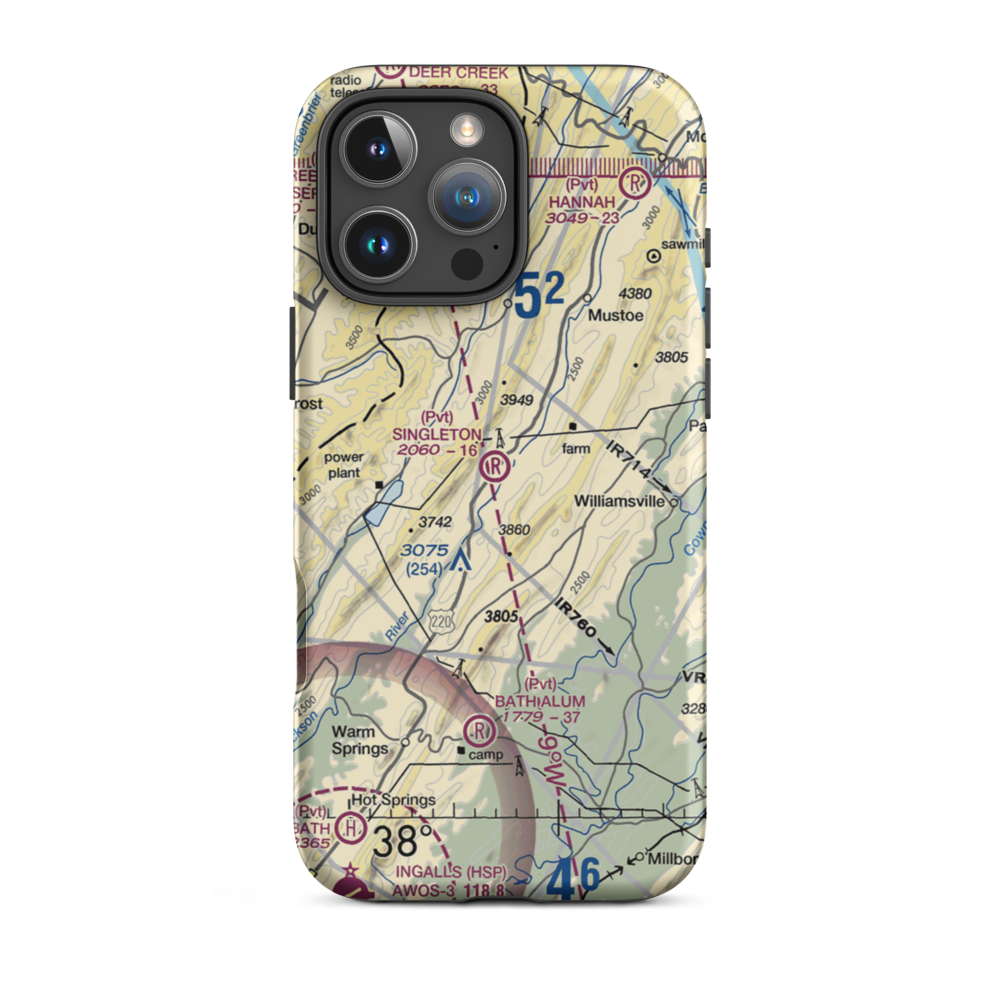 Singleton Airport (97VA) VFR Sectional  Tough iPhone Case iPhone 16 Pro Max model shown