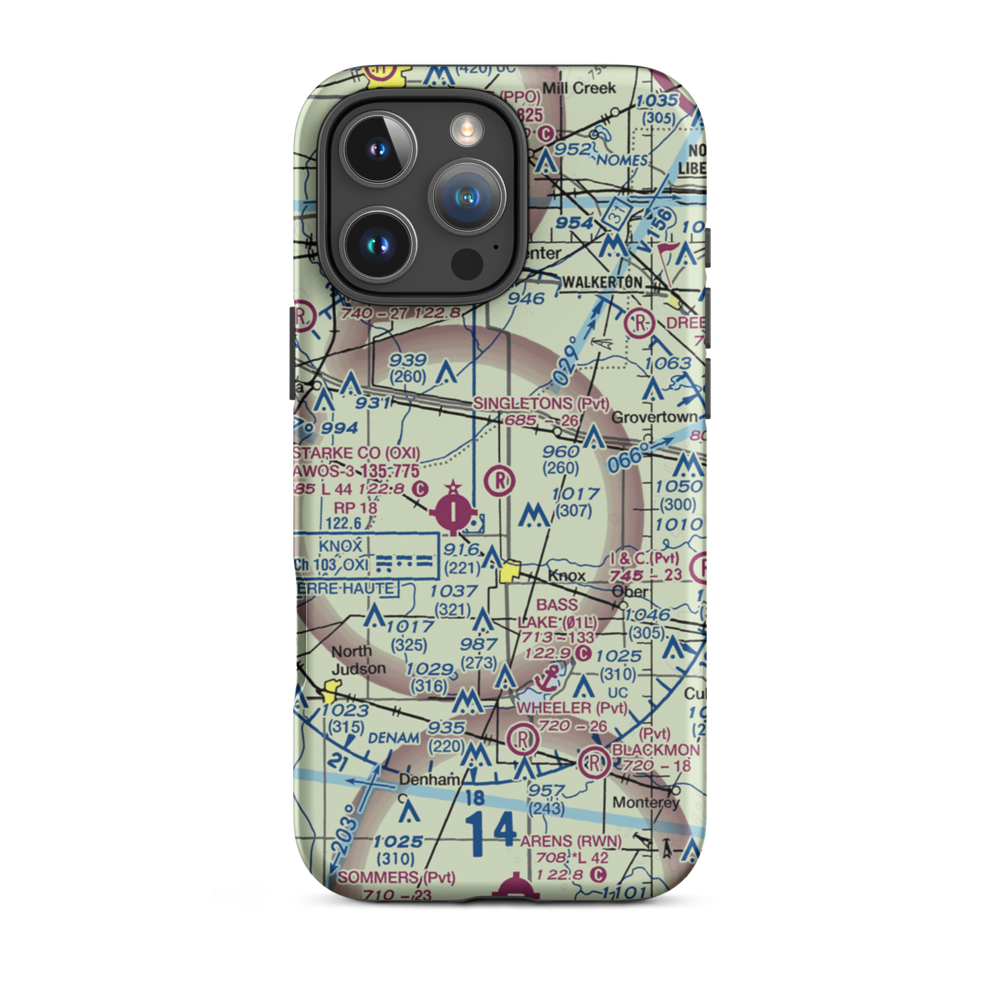 Singleton's Landing Strip (IN87) VFR Sectional  Tough iPhone Case iPhone 16 Pro Max model shown