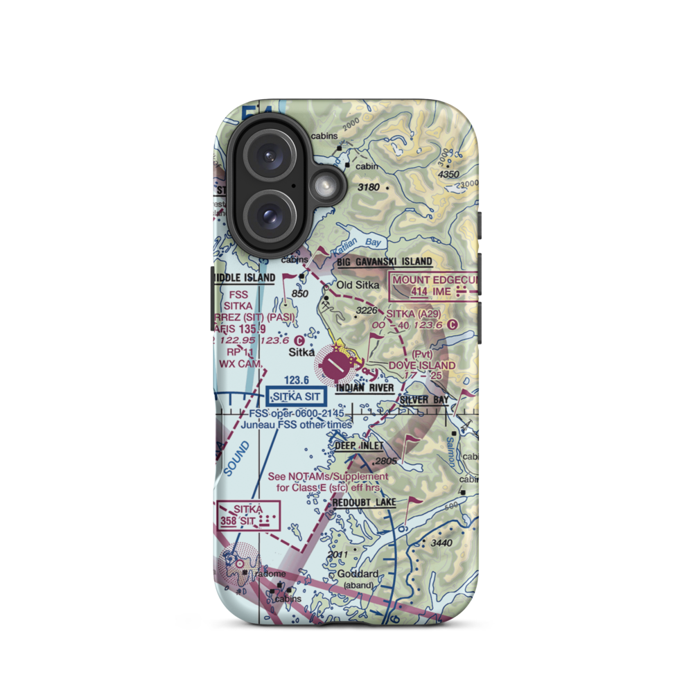 Sitka Seaplane Base (A29) VFR Sectional  Tough iPhone Case iPhone 16 model shown