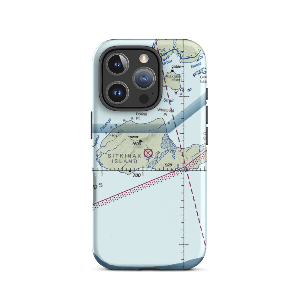 Sitkinak Airport (SKJ) VFR Sectional  Tough iPhone Case iPhone 16 Pro model shown