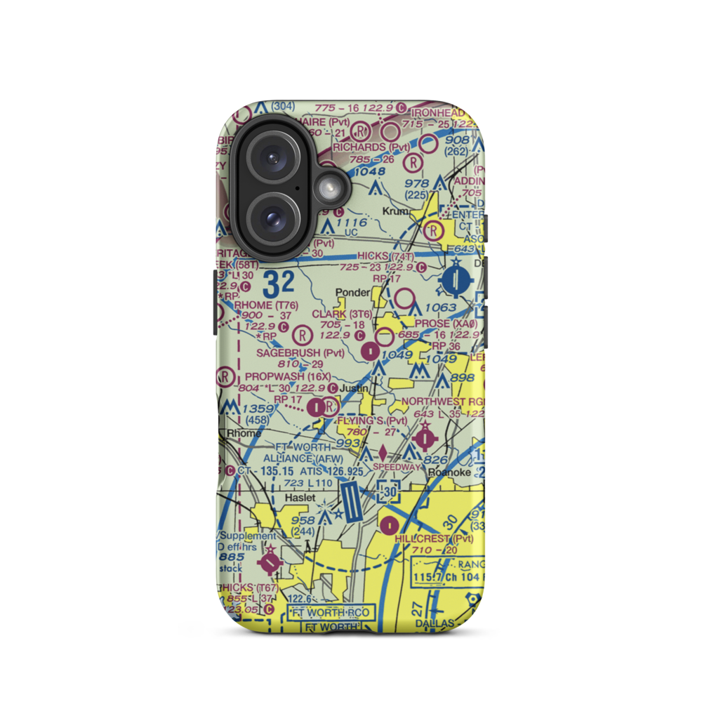 Sitton Field (3TX3) VFR Sectional  Tough iPhone Case iPhone 16 model shown