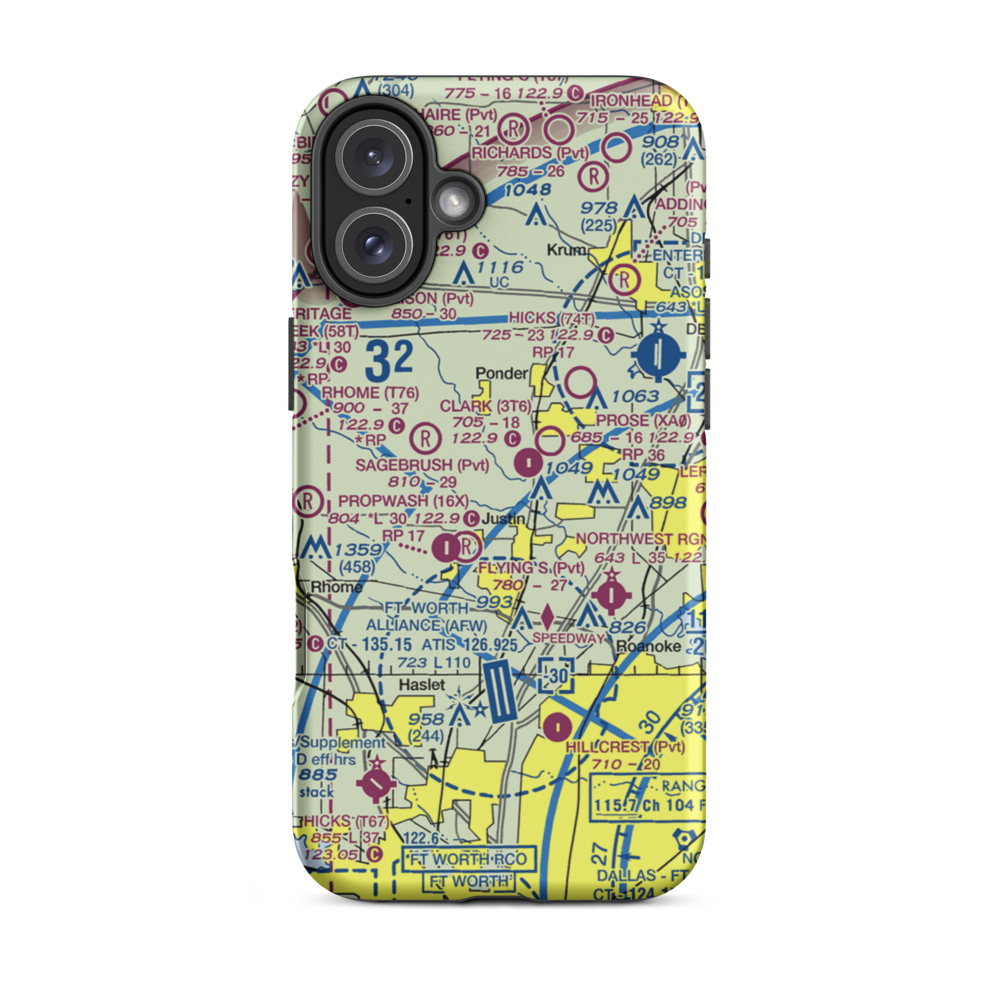 Sitton Field (3TX3) VFR Sectional  Tough iPhone Case iPhone 16 Plus model shown