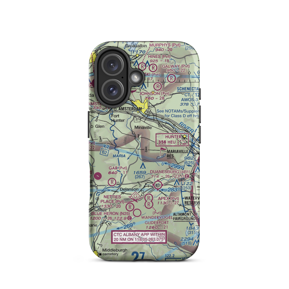 Six Ponds Airport (3NY6) VFR Sectional  Tough iPhone Case iPhone 16 model shown