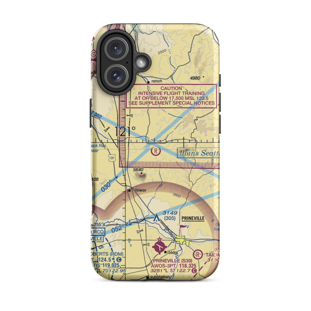 Six Springs Ranch Airport (OG51) VFR Sectional  Tough iPhone Case iPhone 16 Plus model shown