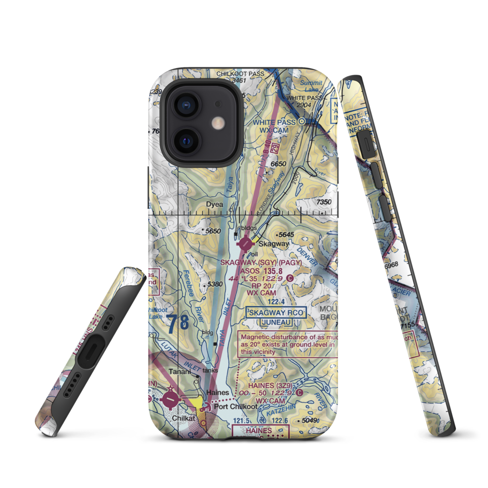 Skagway Seaplane Base (7K2) VFR Sectional  Tough iPhone Case iPhone 12 model shown