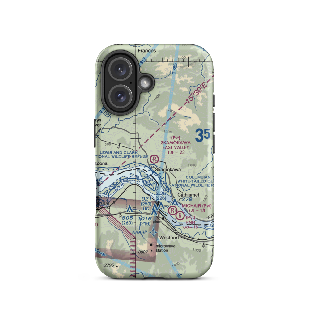 Skamokawa East Valley Airport (18JY) VFR Sectional  Tough iPhone Case iPhone 16 model shown