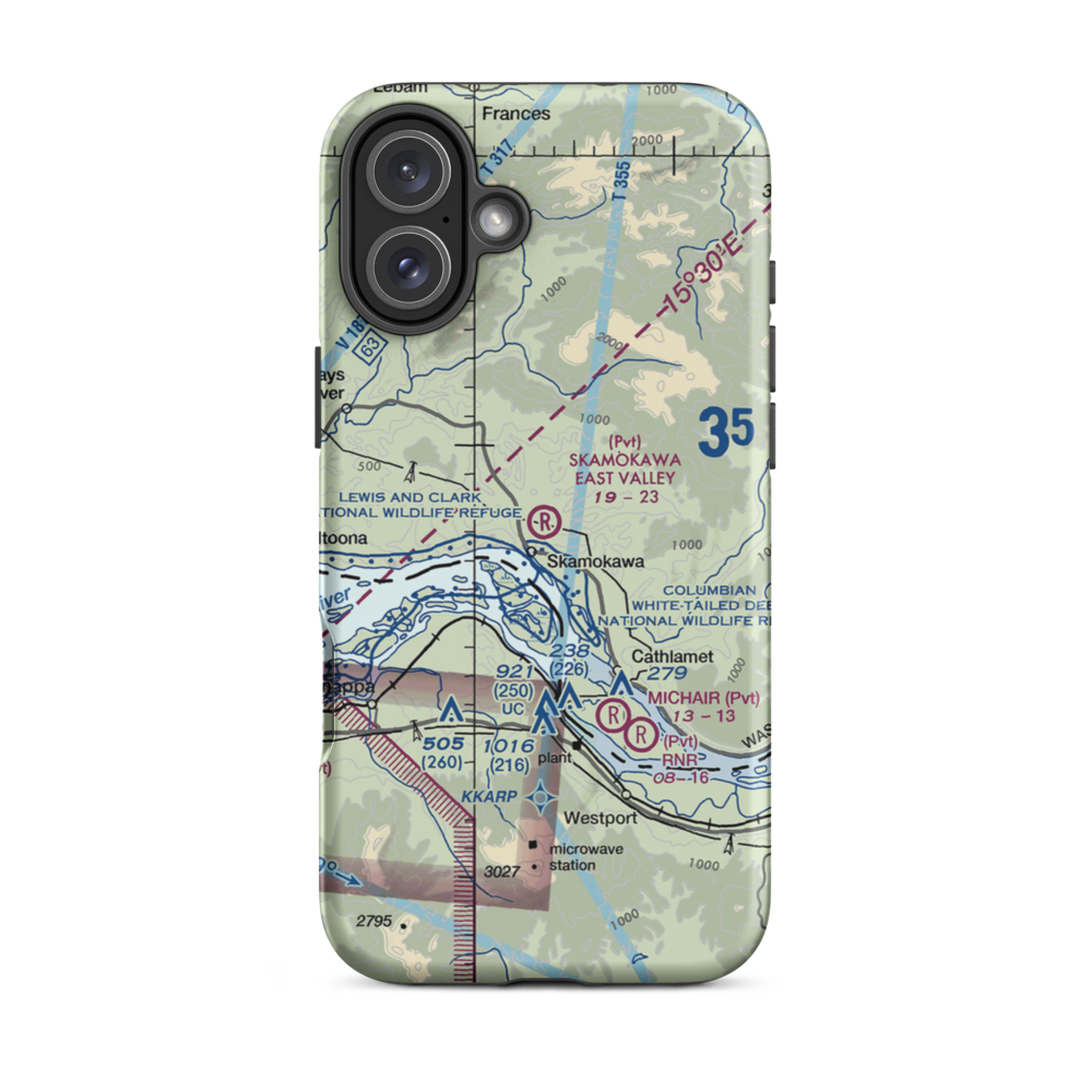 Skamokawa East Valley Airport (18JY) VFR Sectional  Tough iPhone Case iPhone 16 Plus model shown