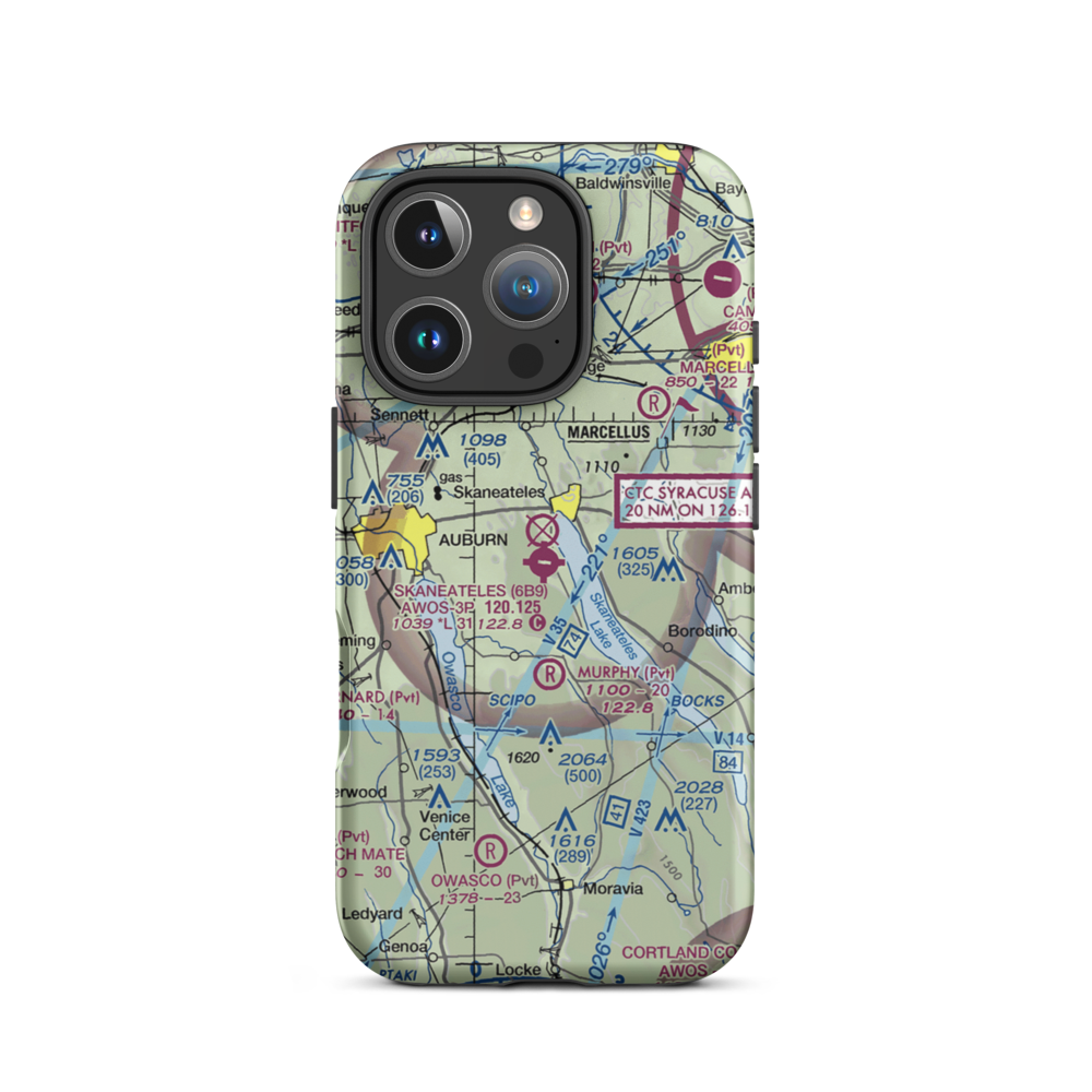 Skaneateles Aero Drome Airport (6B9) VFR Sectional  Tough iPhone Case iPhone 16 Pro model shown