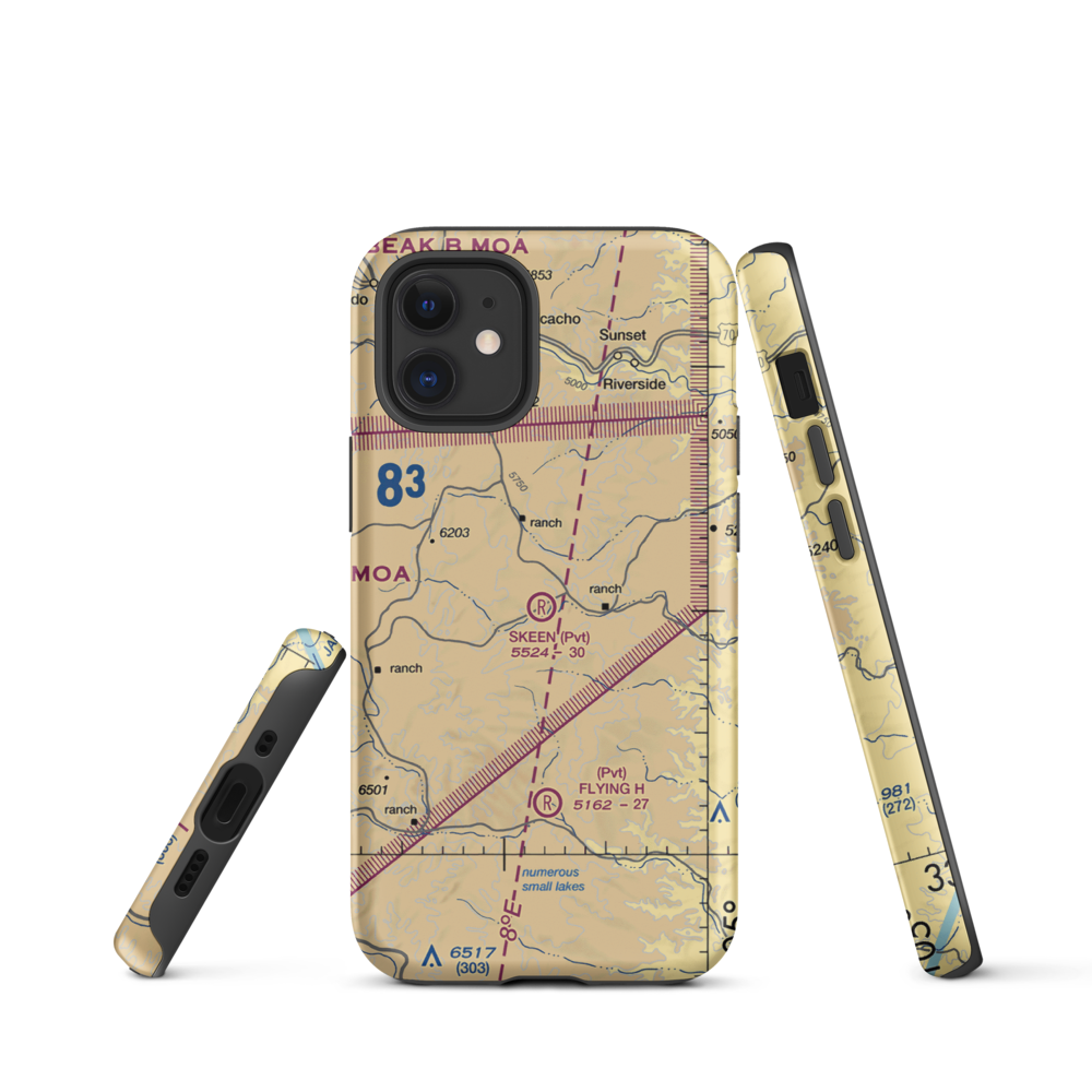 Skeen Ranch Airport (82NM) VFR Sectional  Tough iPhone Case iPhone 12 mini model shown