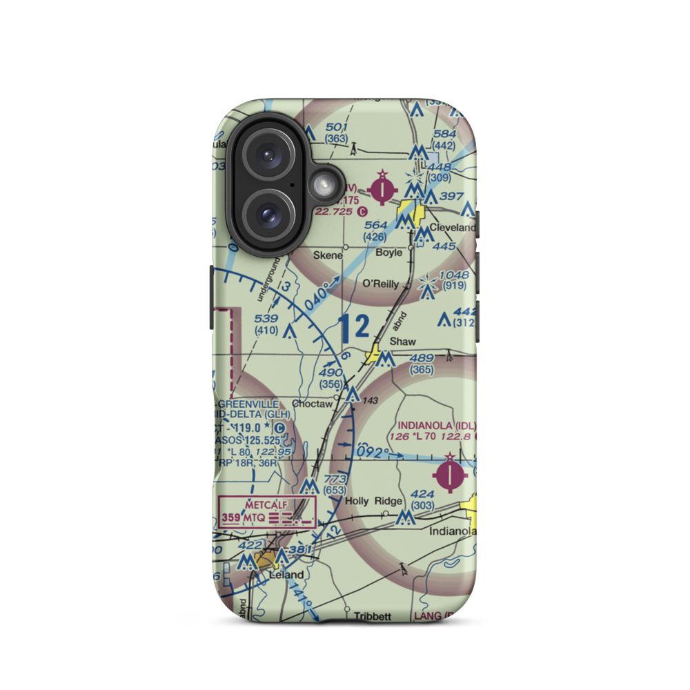 Skelton Airport (MS85) VFR Sectional  Tough iPhone Case iPhone 16 model shown