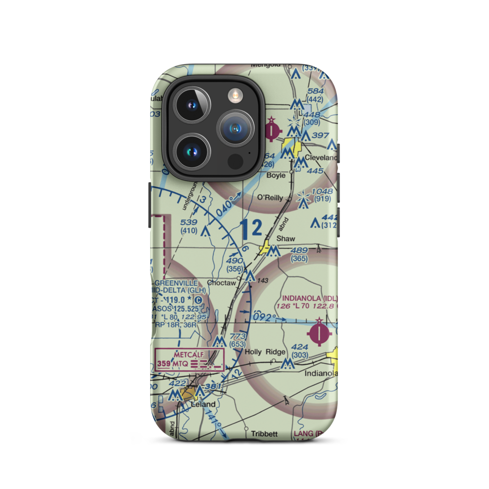 Skelton Airport (MS85) VFR Sectional  Tough iPhone Case iPhone 16 Pro model shown
