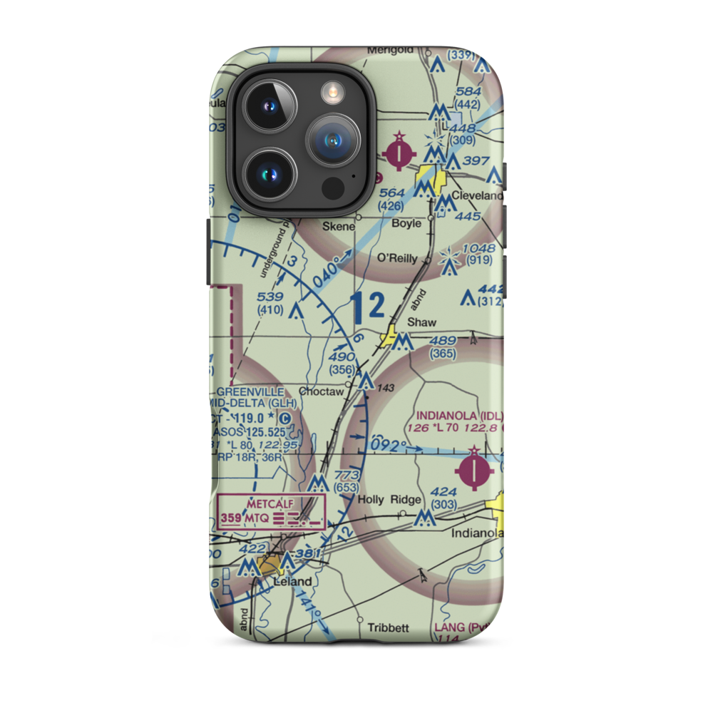 Skelton Airport (MS85) VFR Sectional  Tough iPhone Case iPhone 16 Pro Max model shown