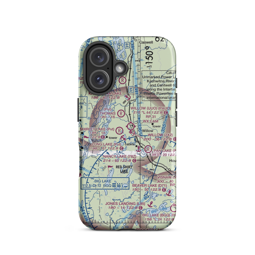 Skid Marks Airport (AK67) VFR Sectional  Tough iPhone Case iPhone 16 model shown