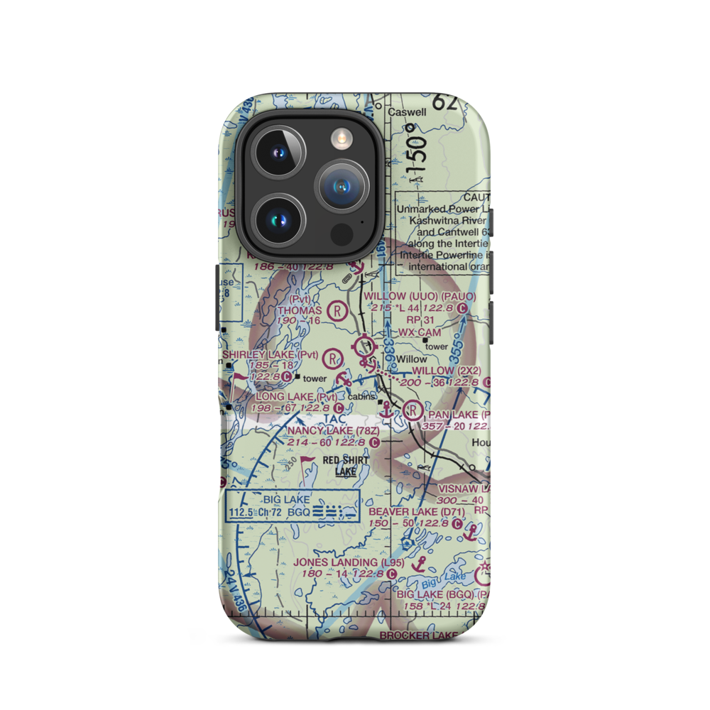 Skid Marks Airport (AK67) VFR Sectional  Tough iPhone Case iPhone 16 Pro model shown