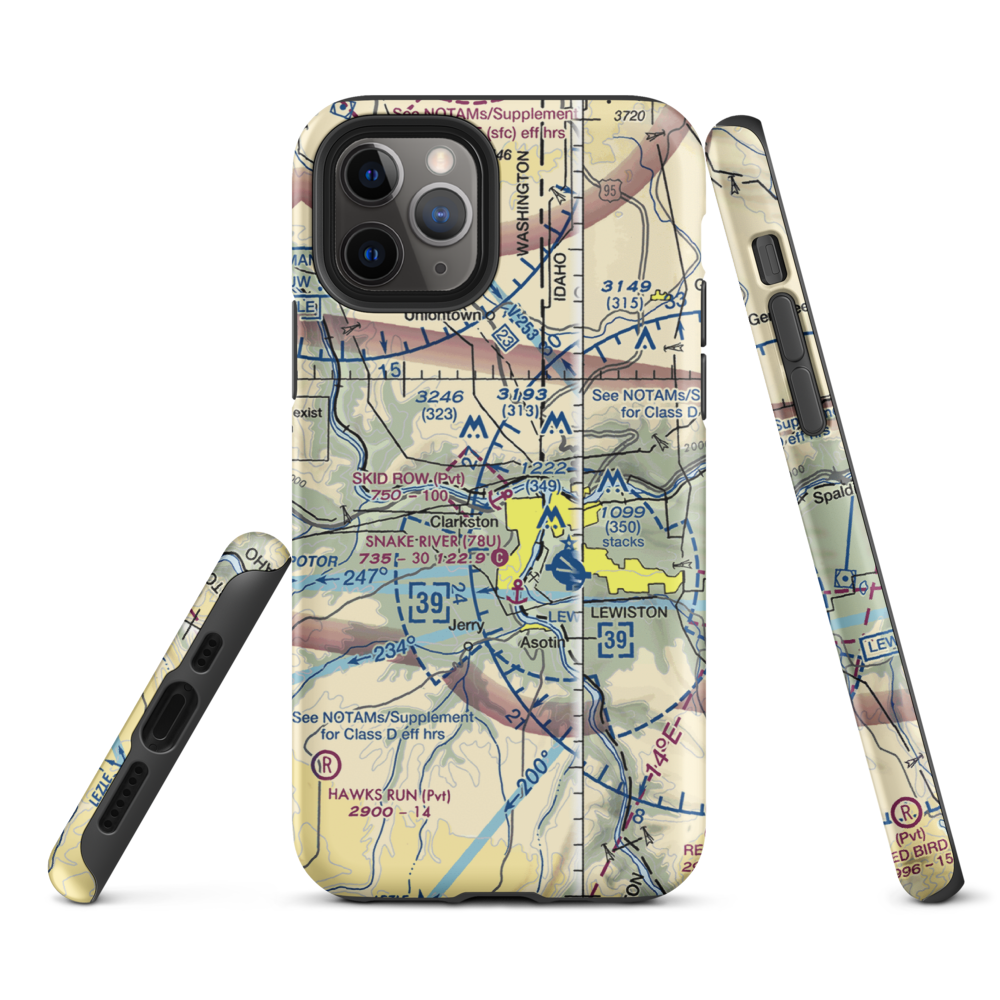 Skid Row Seaplane Base (WT33) VFR Sectional  Tough iPhone Case iPhone 11 Pro model shown