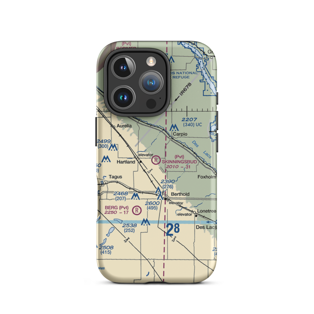 Skinningsrud Airport (6ND9) VFR Sectional  Tough iPhone Case iPhone 16 Pro model shown