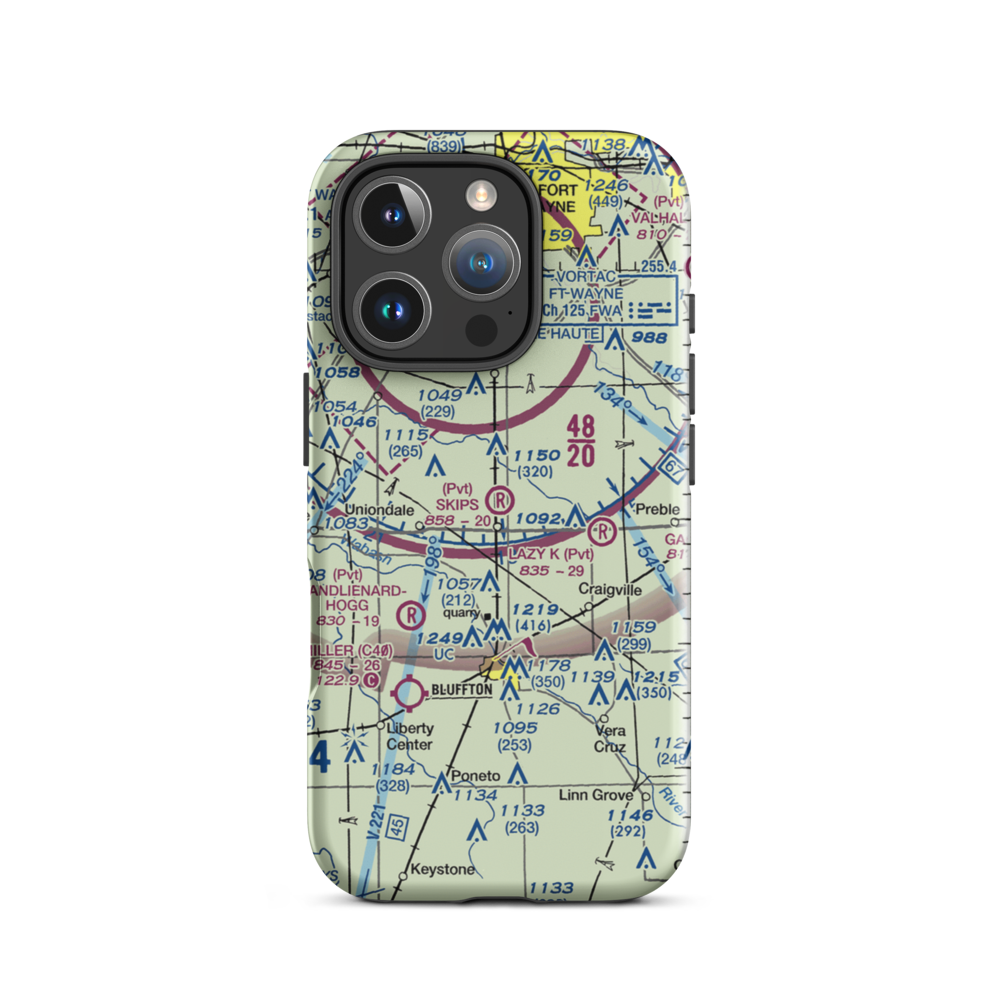 Skip's Place Airport (2IN0) VFR Sectional  Tough iPhone Case iPhone 16 Pro model shown