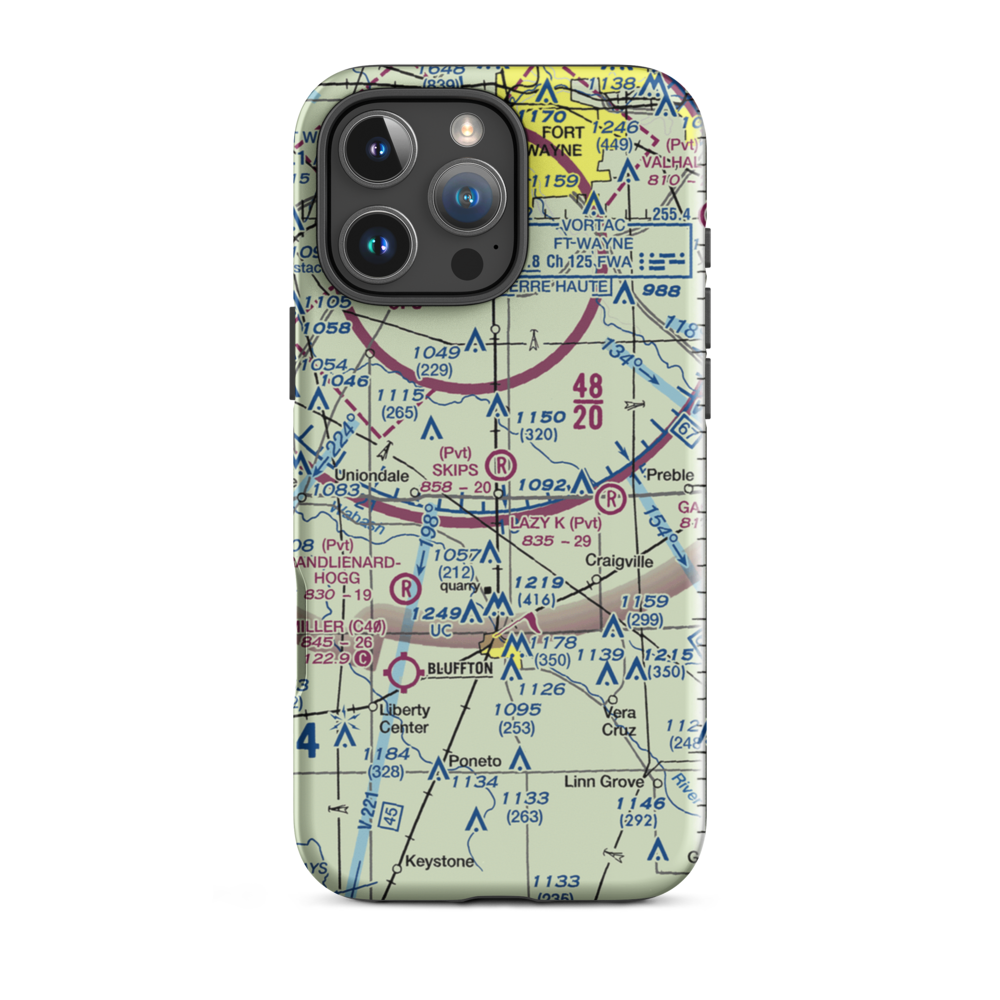 Skip's Place Airport (2IN0) VFR Sectional  Tough iPhone Case iPhone 16 Pro Max model shown