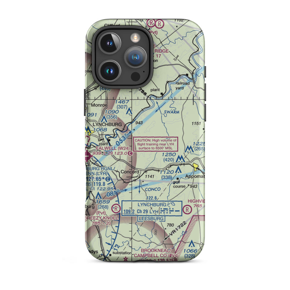 Skovhus Airport (VA24) VFR Sectional  Tough iPhone Case iPhone 16 Pro Max model shown