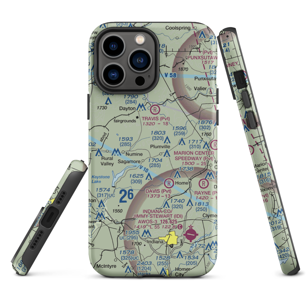 Skunk Hollow Airport (PN83) VFR Sectional  Tough iPhone Case iPhone 13 Pro Max model shown