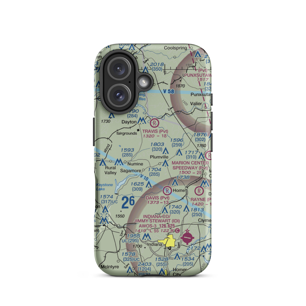 Skunk Hollow Airport (PN83) VFR Sectional  Tough iPhone Case iPhone 16 model shown